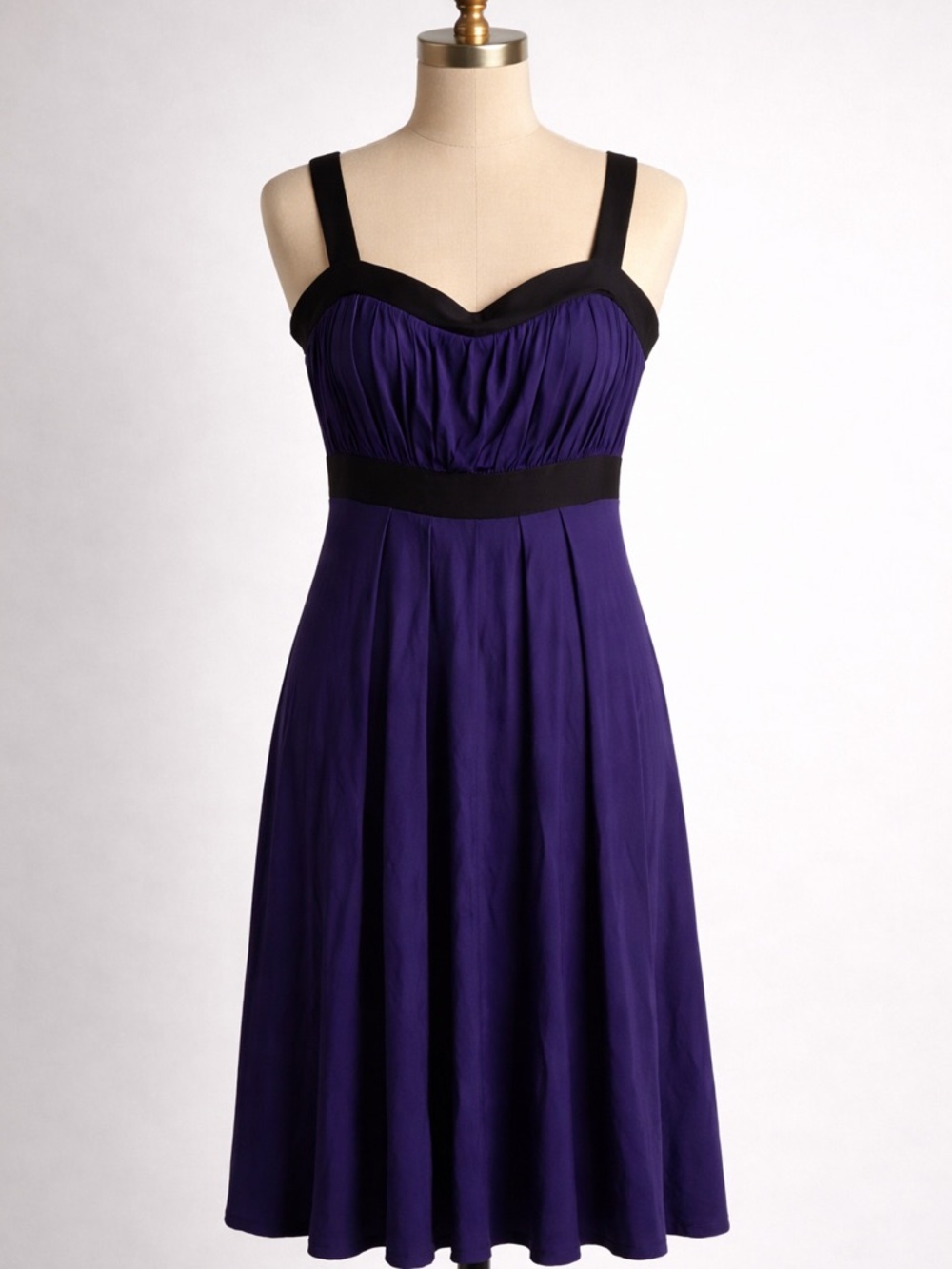 H&M Purple Midi Dress with Black Trim